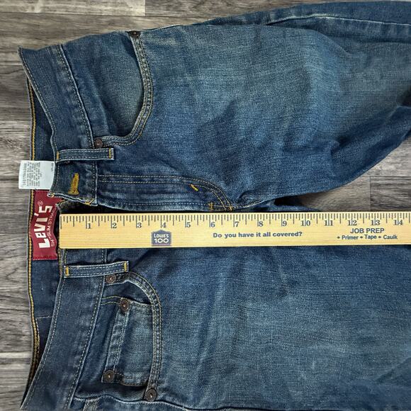 Levi’s 514 Slim Straight Jeans 28x28 Blue Denim Youth Boys Distressed Worn Fade - Picture 7 of 8